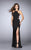 La Femme - 24380 Strappy Open Back Halterneck Long Prom Dress Special Occasion Dress 00 / Black