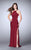 La Femme - 24380 Strappy Open Back Halterneck Long Prom Dress Special Occasion Dress 00 / Burgundy