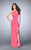 La Femme - 24380 Strappy Open Back Halterneck Long Prom Dress Special Occasion Dress 00 / Pink