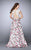 La Femme - 24428 Fringy Lace Bateau Illusion Floral Long Evening Gown Special Occasion Dress