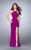 La Femme - 24443 Sleeveless Strappy Back Halter Prom Dress Special Occasion Dress 00 / Magenta