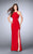 La Femme - 24443 Sleeveless Strappy Back Halter Prom Dress Special Occasion Dress 00 / Red