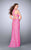La Femme - 24463 Two-Piece Halter Sheath Long Evening Gown with Side Slit Special Occasion Dress