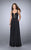 La Femme - 24536 Strappy Back Sweetheart Chiffon Long Prom Dress Special Occasion Dress 00 / Black