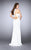La Femme - 24585 Polished Halter Sheath Long Evening Gown with Side Slit Special Occasion Dress