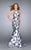 La Femme - 24673 Halter Style Strappy Back Floral Mermaid Prom Dress Special Occasion Dress