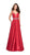La Femme - 24821 Sleeveless Plunging Sweetheart Satin A-Line Gown Special Occasion Dress 00 / Red