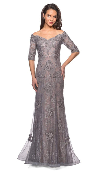 formal tea length dresses for wedding Silver Glitter Dress with Corset Back - Mermaid Dress Evening Gown