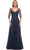 La Femme - 24894 Sheered and Sequined Evening Gown Evening Dresses 4 / Navy