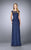 La Femme - 24896 Cap Sleeve Lace Peplum Gown Mother of the Bride Dresses 2 / Navy
