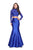 La Femme - 24901 Two Piece Lace Mikado Trumpet Dress Special Occasion Dress 00 / Royal Blue