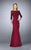 La Femme - 24926 Off-Shoulder Ruched Mermaid Gown Special Occasion Dress 0 / Burgundy