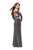 La Femme - 25256 Long Sleeve Cutaway Shoulder Two-Piece Sheath Gown Special Occasion Dress