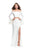 La Femme - 25261 Flounce Sleeve Off Shoulder Two-Piece Jersey Gown Special Occasion Dress 00 / Ivory