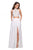La Femme - 25263 Two-Piece High Halter Lace Up Bodice A-Line Gown Special Occasion Dress 00 / White