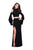 La Femme - 25353 Long Sleeve Cutaway Two-Piece Jersey Gown Special Occasion Dress 00 / Black