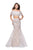 La Femme - 25417 Two Piece Ruffled Off-Shoulder Lace Mermaid Dress Special Occasion Dress 00 / White