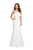 La Femme - 25419 Strapless Fitted Ruffled Mermaid Gown Special Occasion Dress 00 / Ivory