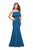 La Femme - 25419 Strapless Fitted Ruffled Mermaid Gown Special Occasion Dress 00 / Slate Blue