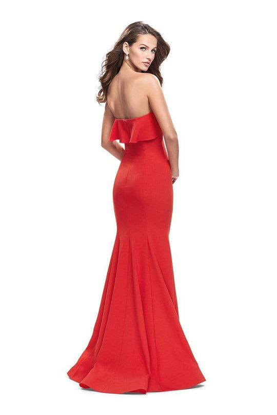 La Femme - 25419 Strapless Fitted Ruffled Mermaid Gown