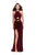 La Femme - 25422 Strappy Fitted Slit Halter Dress Special Occasion Dress 00 / Red