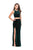 La Femme - 25464 Strappy Two Piece Fitted Slit Dress Special Occasion Dress 00 / Forest Green