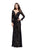 La Femme - 25497 Deep V-neck Velvet Sheath Gown Special Occasion Dress