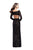 La Femme - 25497 Deep V-neck Velvet Sheath Gown Special Occasion Dress