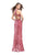 La Femme - 25500 Two-Piece Cutout Bodice Velvet Sheath Gown Special Occasion Dress