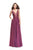 La Femme - 25513SC Embellished Plunging V-neck Long Dress - 1 pc Boysenberry In Size 4 Available CCSALE 4 / Boysenberry