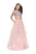 La Femme - 25555 Two Piece Bedazzled Ruffled Tulle Dress Special Occasion Dress 00 / Blush