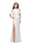 La Femme - 25556 Ruffled Off Shoulder Jersey Dress Special Occasion Dress 00 / Ivory
