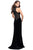 La Femme - 25559 High Neckline Velvet Fitted Gown with Side Slit Special Occasion Dress