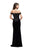 La Femme - 25591 Lace Embellished Off-Shoulder Velvet Sheath Dress Special Occasion Dress