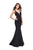 La Femme - 25594 Plunging Sweetheart Jersey Mermaid Gown Special Occasion Dress 00 / Black