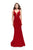 La Femme - 25594 Plunging Sweetheart Jersey Mermaid Gown Special Occasion Dress 00 / Red
