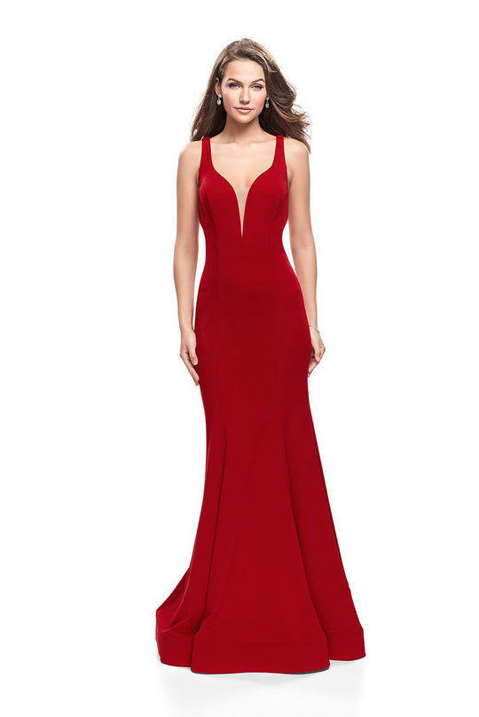 La Femme - 25594 Plunging Sweetheart Jersey Mermaid Gown