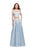 La Femme - 25655 Lace Applique Two Piece Denim A-line Gown Special Occasion Dress