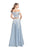 La Femme - 25655 Lace Applique Two Piece Denim A-line Gown Special Occasion Dress
