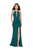 La Femme - 25669 Plunging Halter Fitted Dress Special Occasion Dress 00 / Forest Green