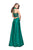 La Femme - 25680 Choker Accented Straight-Across Satin A-Line Gown Special Occasion Dress