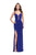 La Femme - 25720 Plunging Sweetheart Fitted Jersey Dress Special Occasion Dress 00 / Sapphire Blue