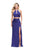 La Femme - 25731 Two Piece Deep V-neck Ruched Sheath Dress Special Occasion Dress 00 / Dark Periwinkle