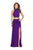 La Femme - 25746 Two Piece Beaded High Halter Sheath Dress Special Occasion Dress 00 / Purple