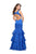 La Femme - 25749 Deep V-neck Satin Ruffled Mermaid Dress Special Occasion Dress