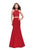 La Femme - 25759 Two Piece Cutout Jersey Trumpet Dress Special Occasion Dress 00 / Deep Red