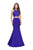 La Femme - 25759 Two Piece Cutout Jersey Trumpet Dress Special Occasion Dress 00 / Sapphire Blue