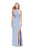 La Femme - 25767 Beaded High Halter Jersey Sheath Dress Special Occasion Dress 00 / Cloud Blue