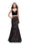La Femme - 25772 Two Piece Velvet Strappy Lace Mermaid Gown Special Occasion Dress