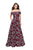 La Femme - 25790 Off the Shoulder Floral Print Jacquard Gown Special Occasion Dress